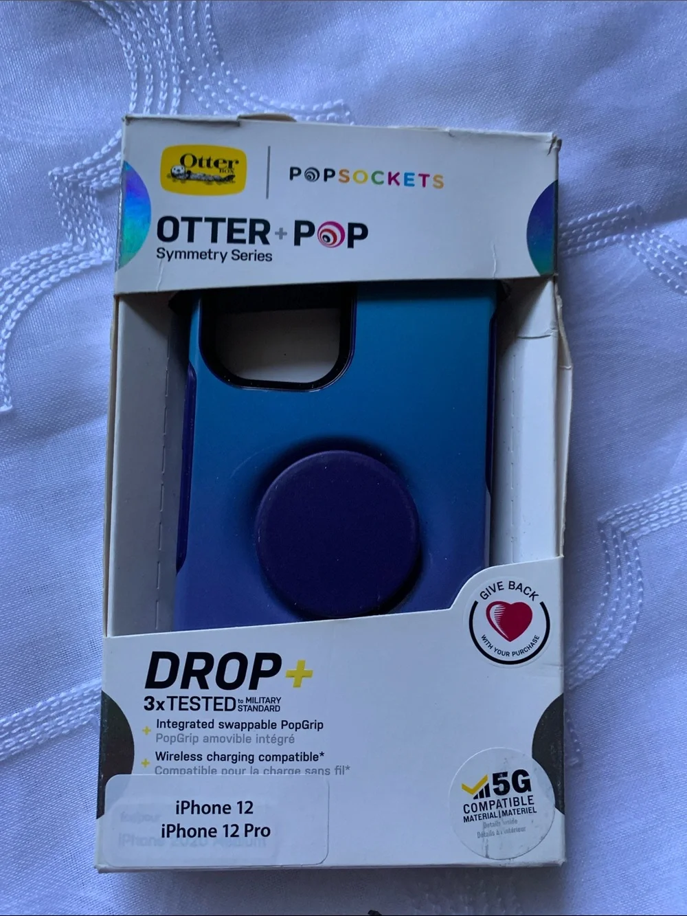 Symmetry Series Drop+ Case with PopGrip for iPhone 12/12 Pro - Blue/Purple